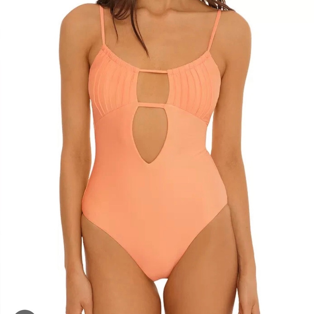 Peach Cutout One-Piece Swimsuit